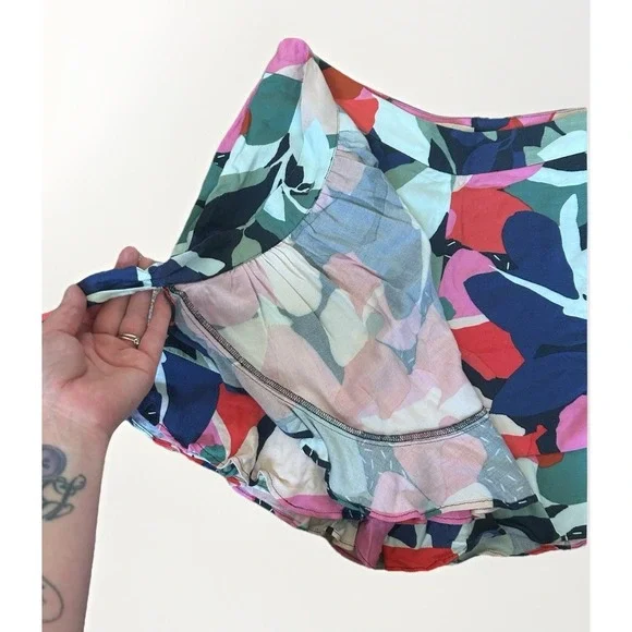 Maeve Anthropologie Floral Wrap Tie Skirted Shorts NWT 8 Skort Flounce Ruffle - Picture 5 of 9